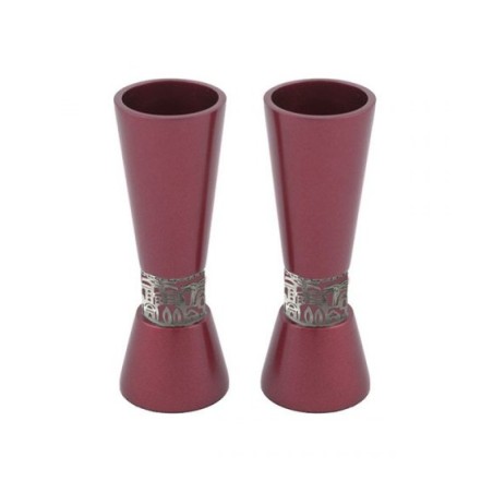 Yair Emanuel Cone Shaped Candlesticks with Silver Je... | Candlesticks