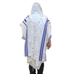 Talitnia Traditional Pure Wool Blue Tallit (Prayer Shawl)