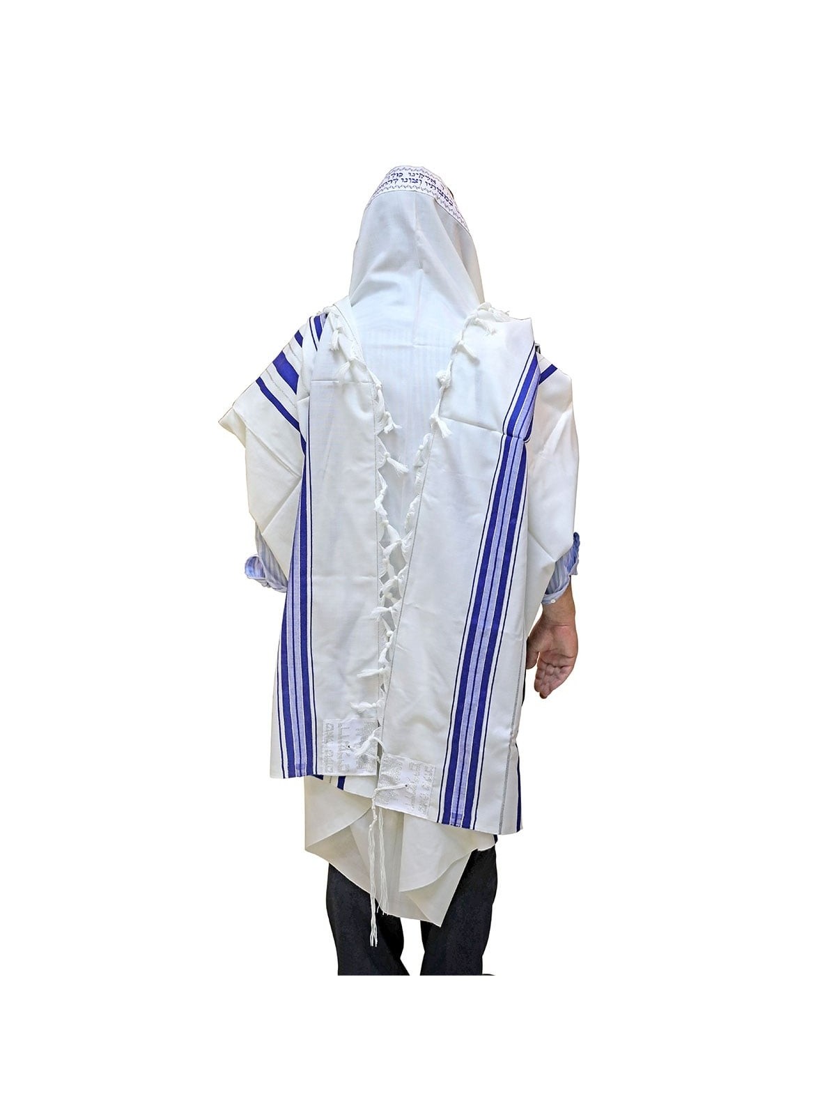 Talitnia Traditional Pure Wool Blue Tallit (Prayer Shawl)