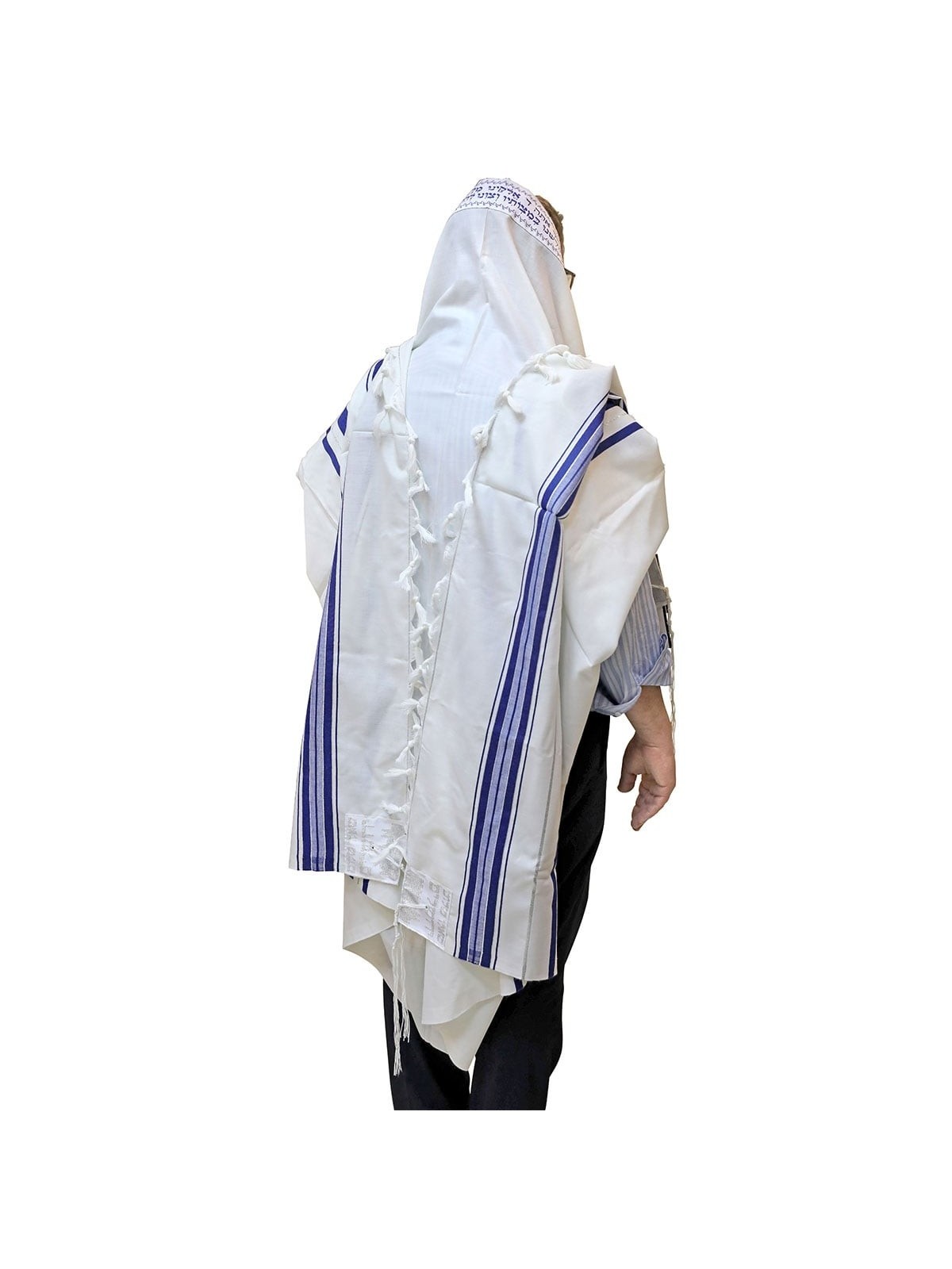 Talitnia Traditional Pure Wool Blue Tallit (Prayer Shawl)