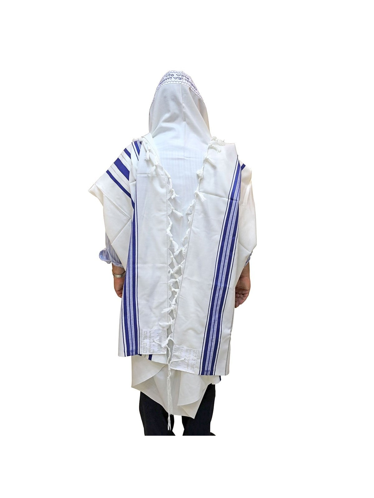 Talitnia Traditional Pure Wool Blue Tallit (Prayer Shawl)