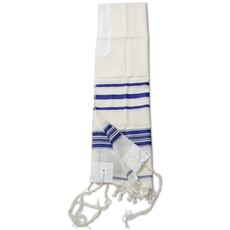 Talitnia Traditional Pure Wool Blue Tallit (Prayer Shawl)