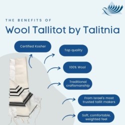 Talitnia Traditional Pure Wool Tallit - Black
