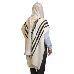 Talitnia Traditional Pure Wool Tallit - Black