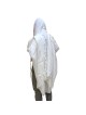 Talitnia Traditional White Pure Wool Tallit (Prayer Shawl)