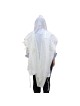 Talitnia Traditional White Pure Wool Tallit (Prayer Shawl)
