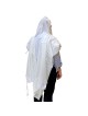 Talitnia Traditional White Pure Wool Tallit (Prayer Shawl)