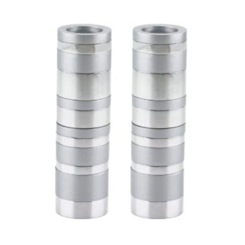 Yair Emanuel Small Cylinder Candlesticks with Rings ... | Candlesticks