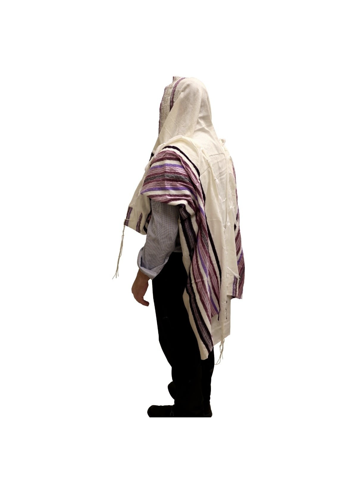 Handwoven Purple Pattern Tallit (Prayer Shawl) Set from Rikmat Elimele