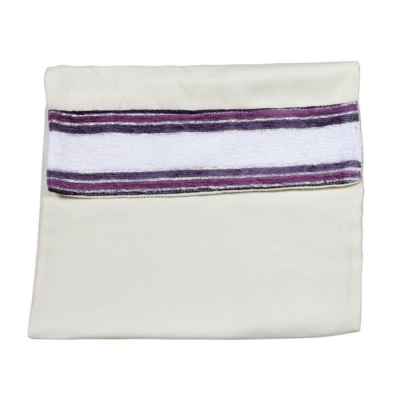 Handwoven Purple Pattern Tallit (Prayer Shawl) Set from Rikmat Elimele