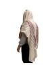 Handwoven Burgundy Pattern Tallit (Prayer Shawl) Set from Rikmat Elime