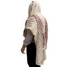 Handwoven Burgundy Pattern Tallit (Prayer Shawl) Set from Rikmat Elime
