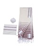 Handwoven Burgundy Pattern Tallit (Prayer Shawl) Set from Rikmat Elime