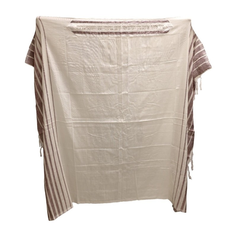 Handwoven Burgundy Pattern Tallit (Prayer Shawl) Set from Rikmat Elime