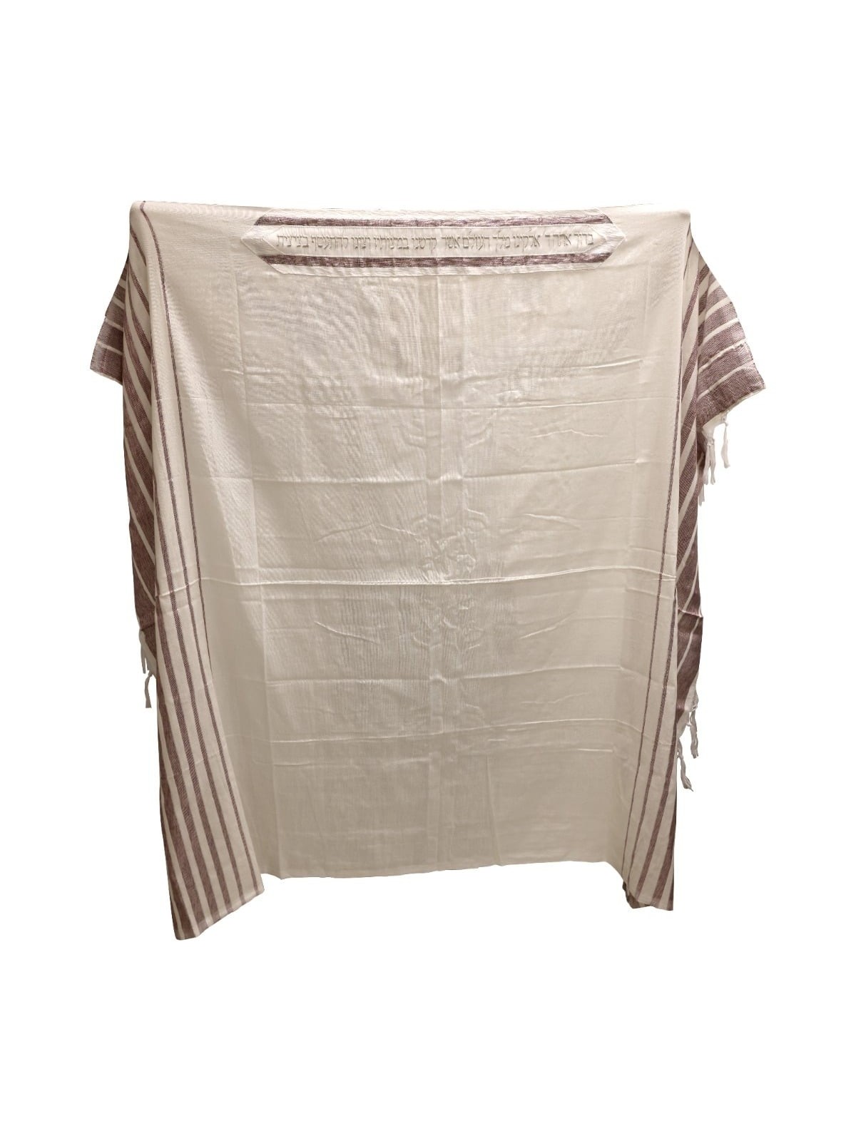 Handwoven Burgundy Pattern Tallit (Prayer Shawl) Set from Rikmat Elime