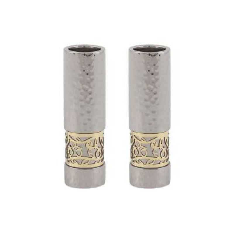 Yair Emanuel Small Shabbat Candlesticks Gold Pomegra... | Candlesticks