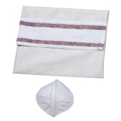 Handwoven Burgundy Pattern Tallit (Prayer Shawl) Set from Rikmat Elime