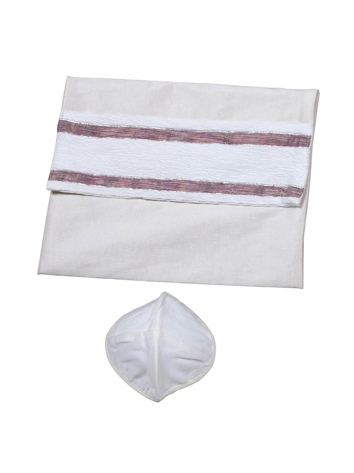 Handwoven Burgundy Pattern Tallit (Prayer Shawl) Set from Rikmat Elime