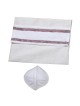 Handwoven Burgundy Pattern Tallit (Prayer Shawl) Set from Rikmat Elime