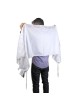 Talitnia Acrylic Tallit (Prayer Shawl) - White and Gold Stripes