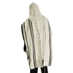 Talitnia Acrylic Tallit - Black and Silver