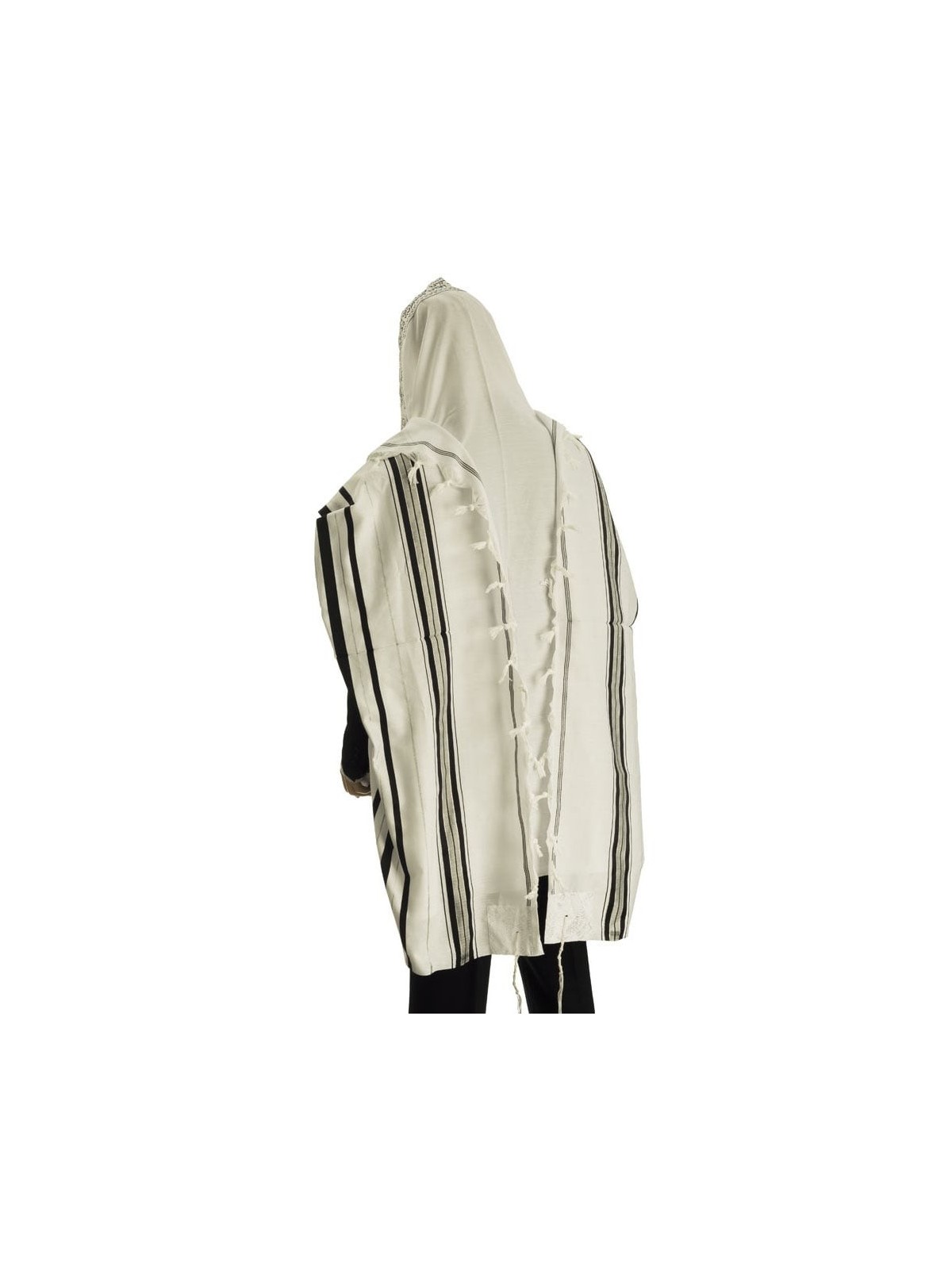 Talitnia Acrylic Tallit - Black and Silver