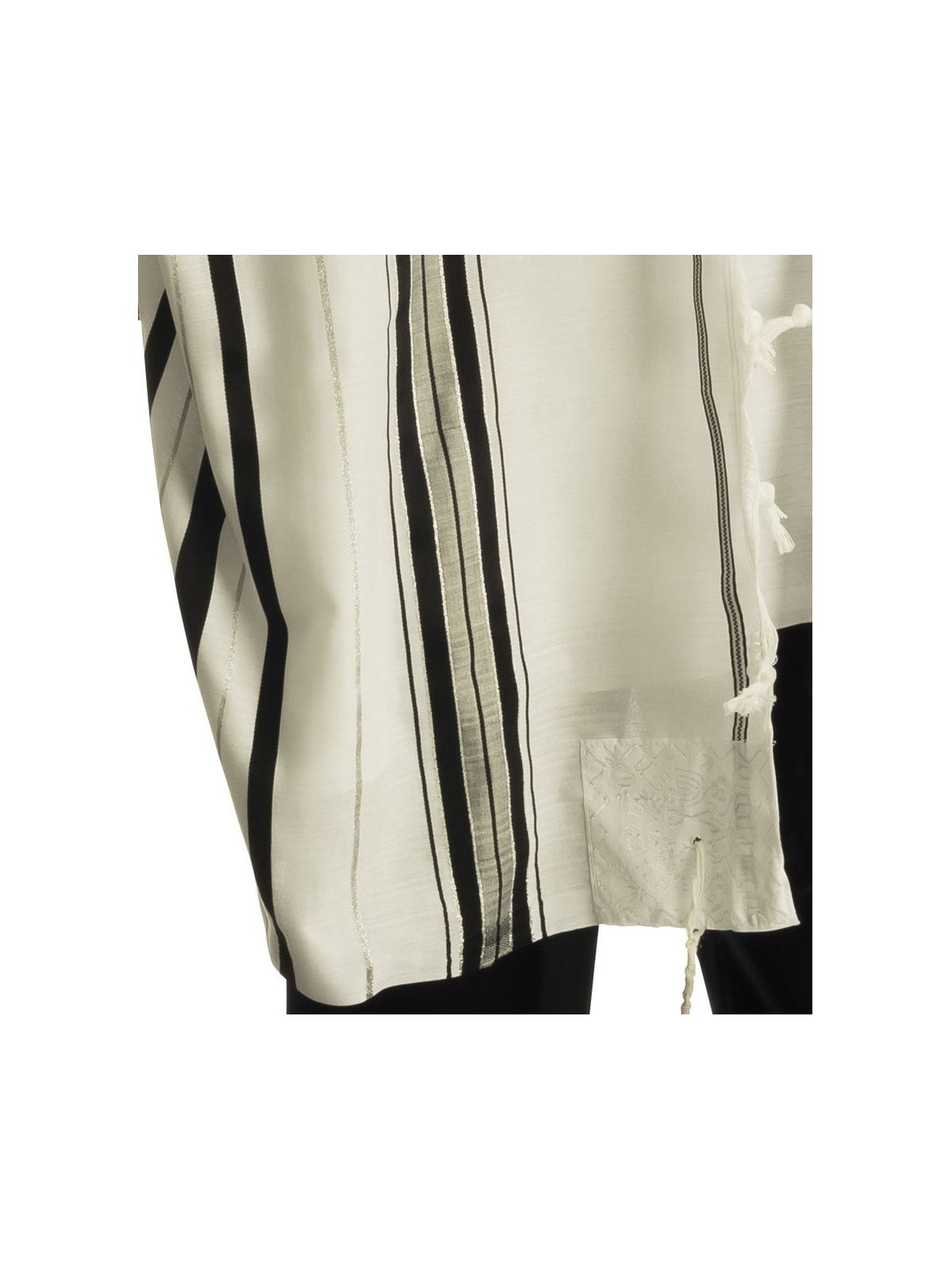 Talitnia Acrylic Tallit - Black and Silver