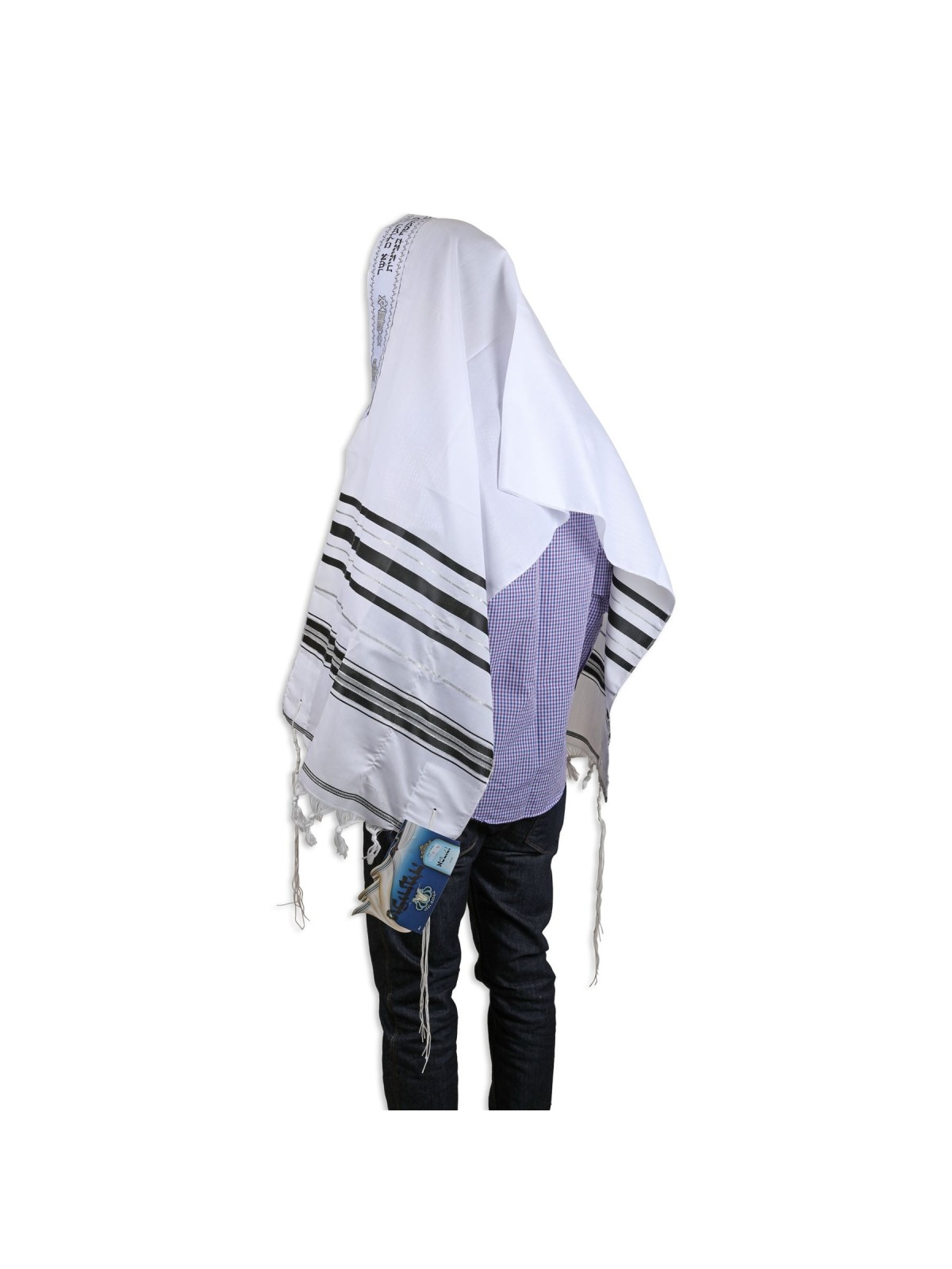 Talitnia Acrylic Tallit - Black and Silver