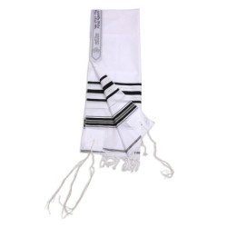 Talitnia Acrylic Tallit - Black and Silver