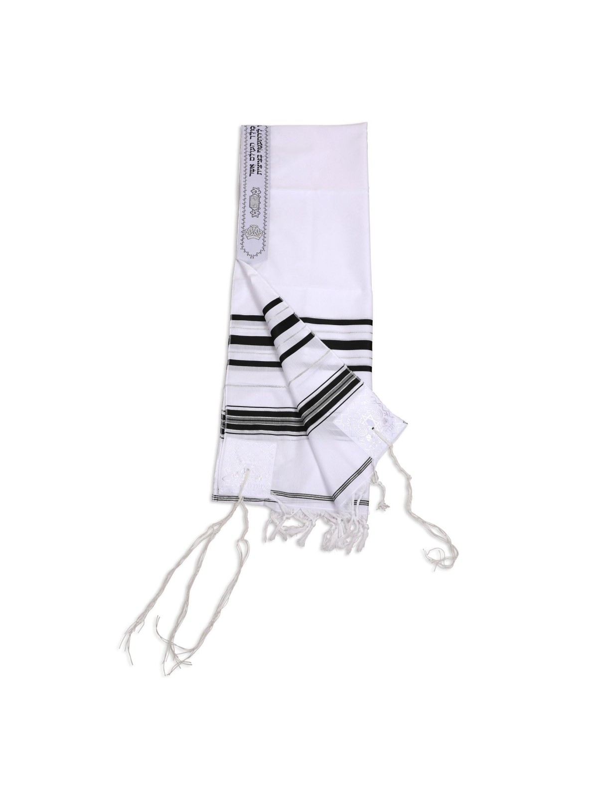 Talitnia Acrylic Tallit - Black and Silver