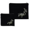 High Quality Velvet Tallit and Tefillin Bag Set With Embroidered Artis