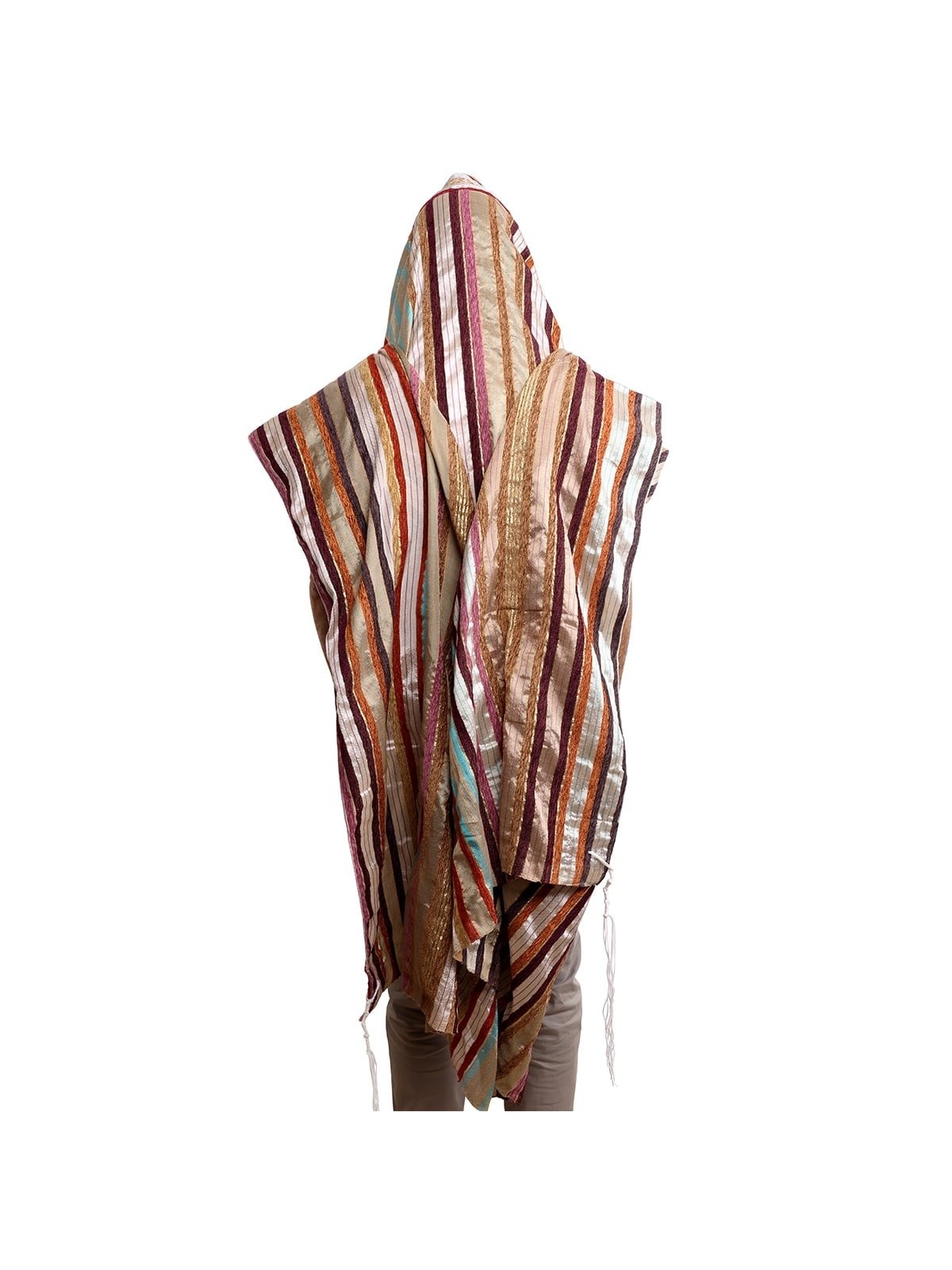 Handwoven Earthy Tone Pattern Tallit (Prayer Shawl) from Rikmat Elimel