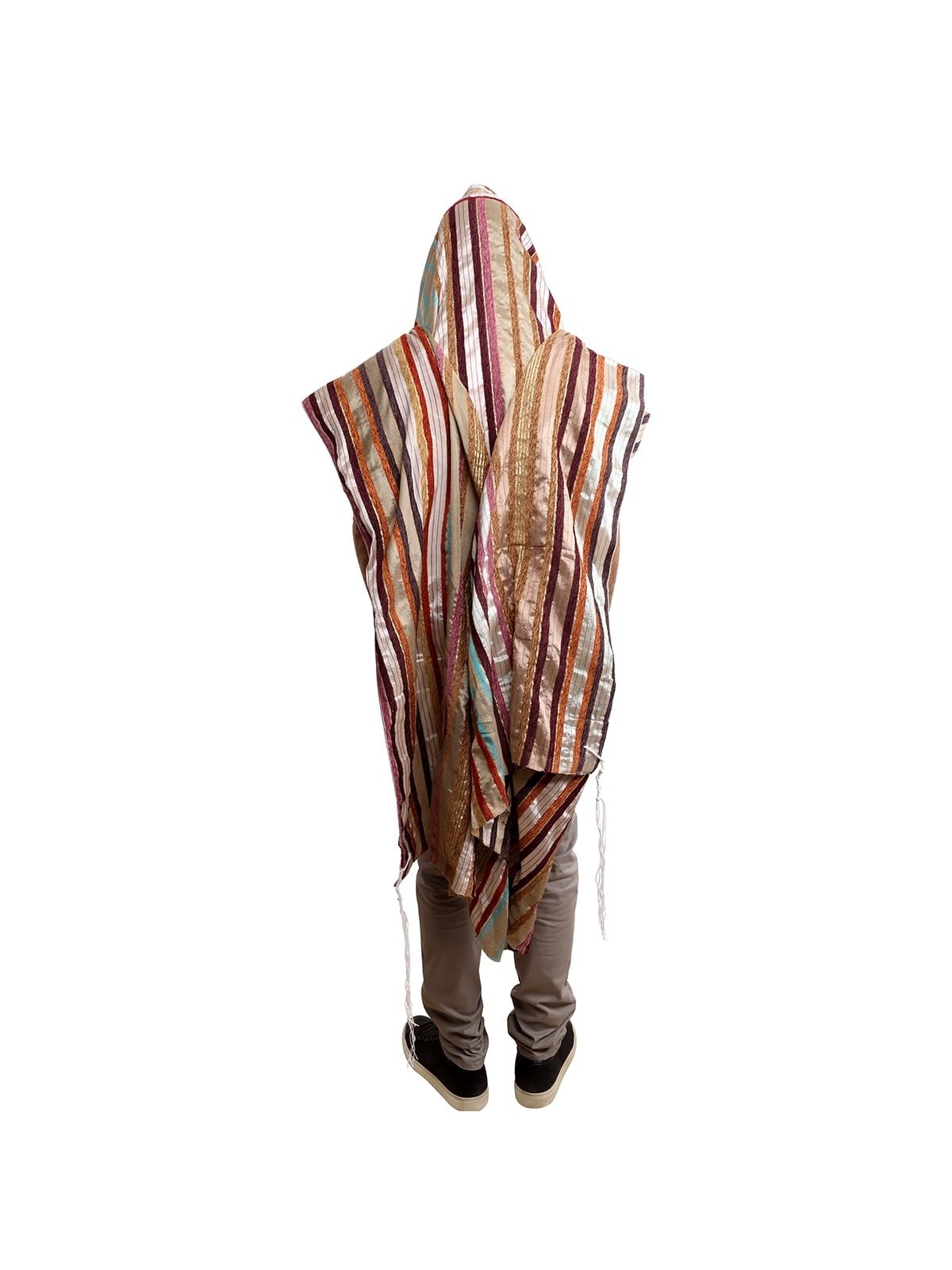 Handwoven Earthy Tone Pattern Tallit (Prayer Shawl) from Rikmat Elimel