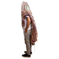 Handwoven Earthy Tone Pattern Tallit (Prayer Shawl) from Rikmat Elimel