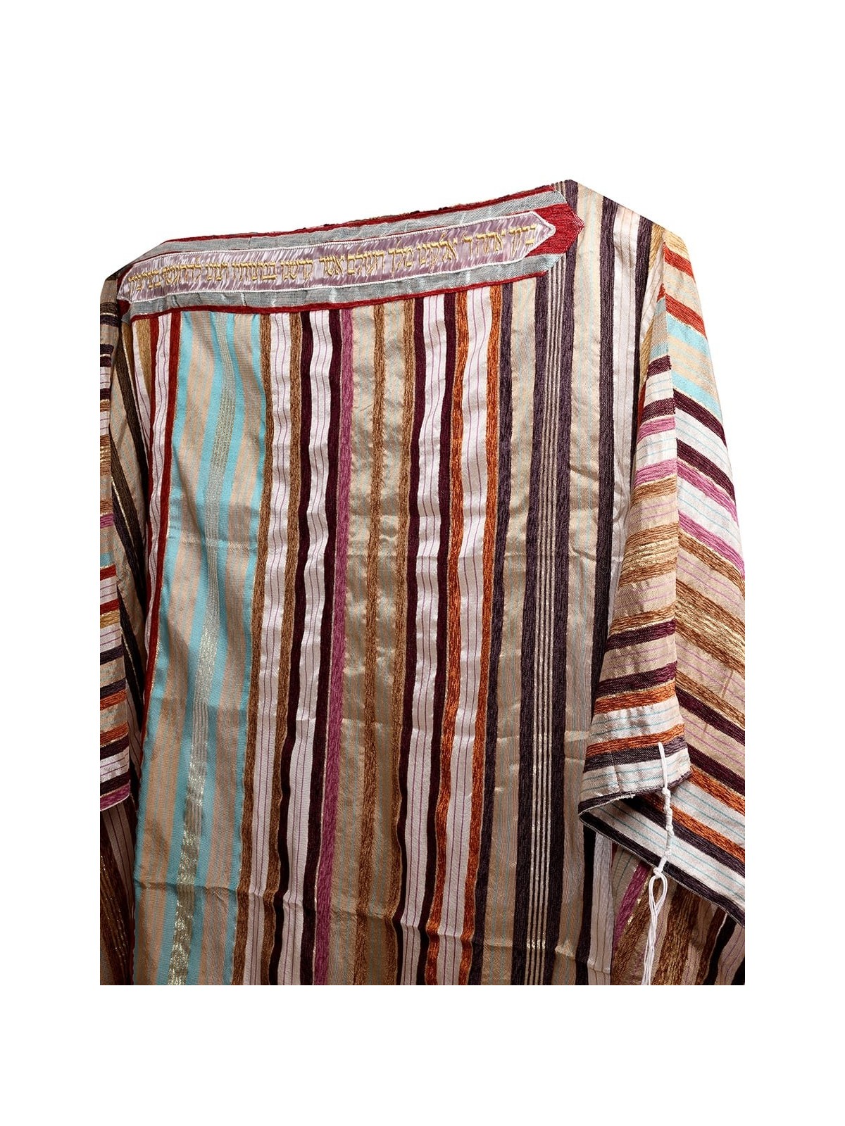 Handwoven Earthy Tone Pattern Tallit (Prayer Shawl) from Rikmat Elimel