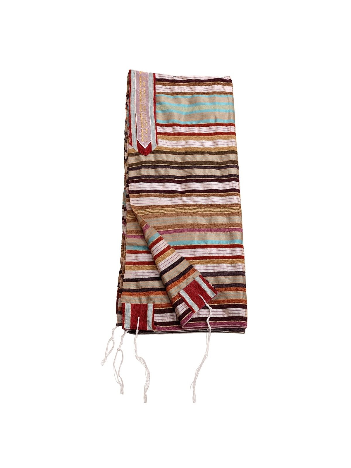 Handwoven Earthy Tone Pattern Tallit (Prayer Shawl) from Rikmat Elimel