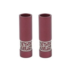 Yair Emanuel Small Shabbat Candlesticks Silver Pomeg... | Candlesticks