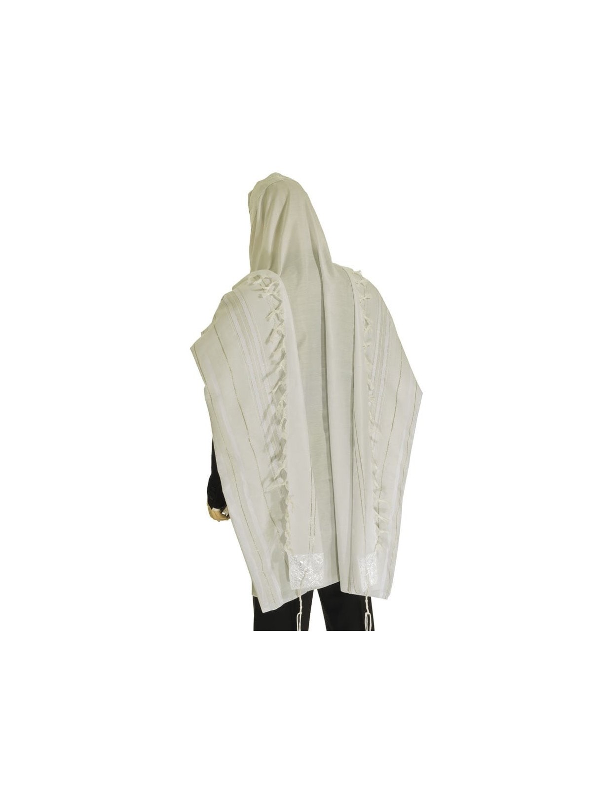 Talitnia Acrylic Tallit - White and Silver