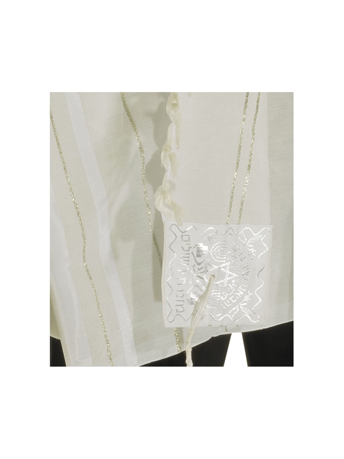 Talitnia Acrylic Tallit - White and Silver