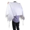 Talitnia Acrylic Tallit - White and Silver