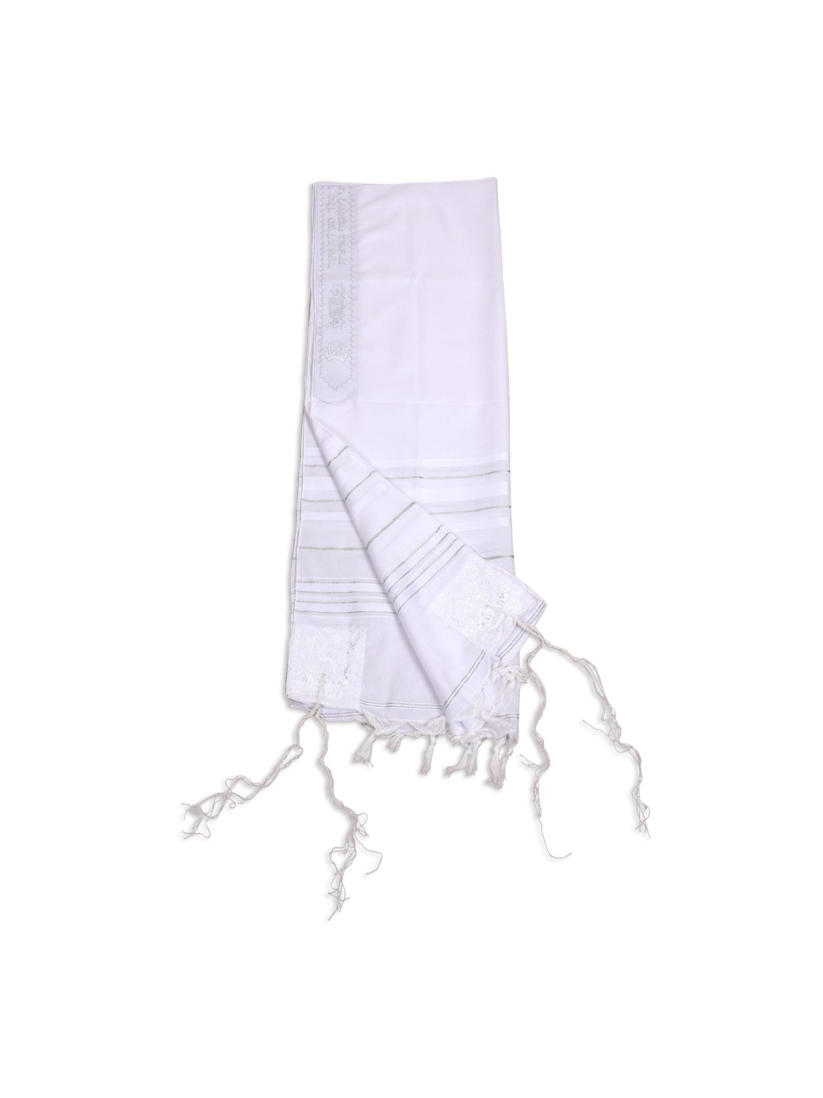 Talitnia Acrylic Tallit - White and Silver