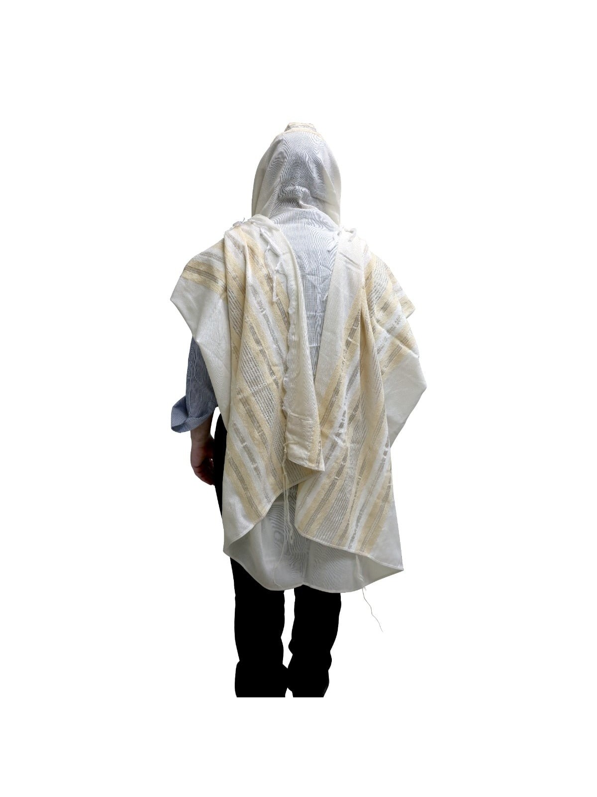Handwoven Gold Pattern Tallit (Prayer Shawl) Set from Rikmat Elimelech