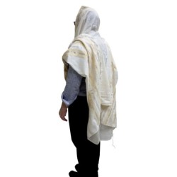 Handwoven Gold Pattern Tallit (Prayer Shawl) Set from Rikmat Elimelech