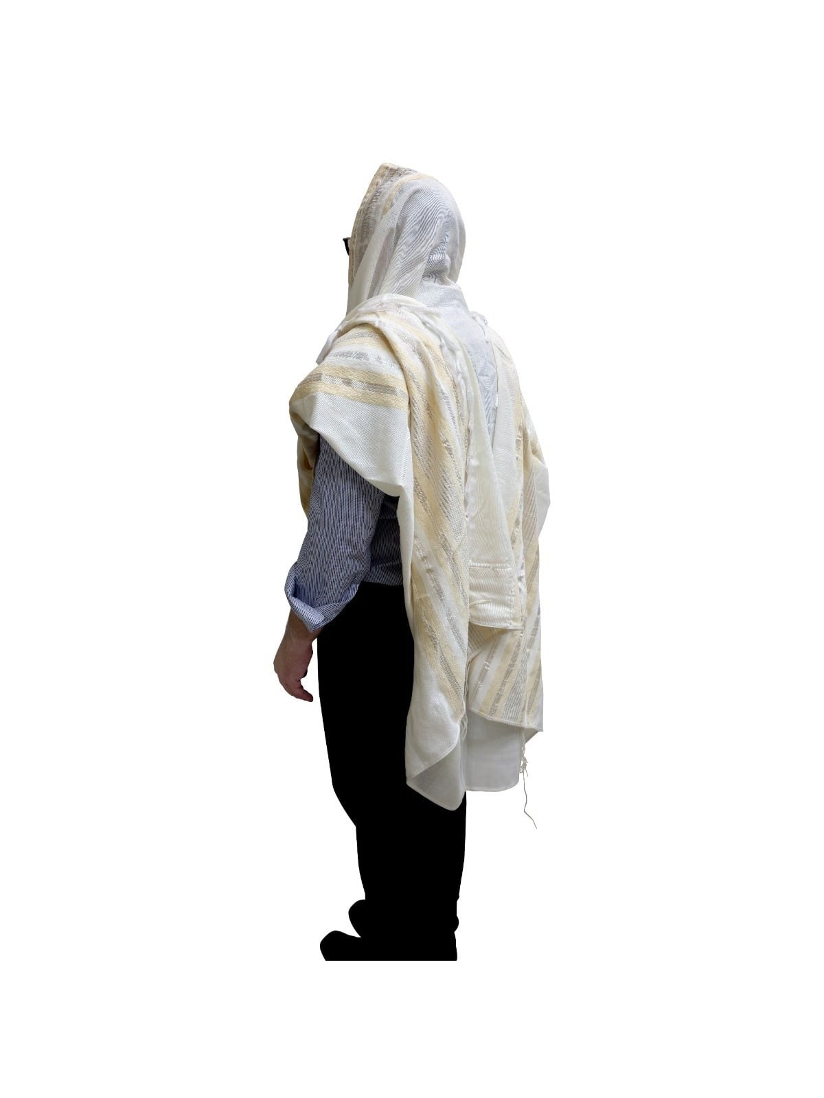 Handwoven Gold Pattern Tallit (Prayer Shawl) Set from Rikmat Elimelech