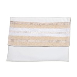 Handwoven Gold Pattern Tallit (Prayer Shawl) Set from Rikmat Elimelech