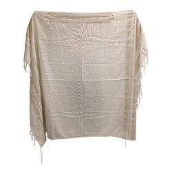 Handwoven Gold Pattern Tallit (Prayer Shawl) Set from Rikmat Elimelech