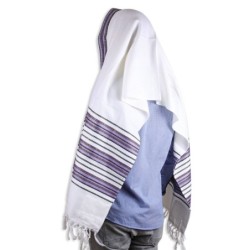 Talitnia Carmel Tallit - White and Purple