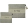 Set of Faux Leather Tallit and Tefillin Bags With Quilted Design - Gra