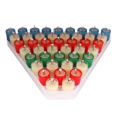 Set of 44 Pre-Filled Gelled Olive Oil Cups for Hanukkah: Multicolor (2