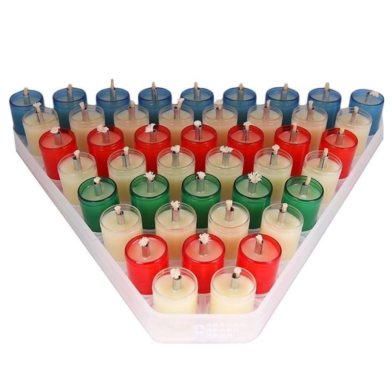 Set of 44 Pre-Filled Gelled Olive Oil Cups for Hanukkah: Multicolor (2